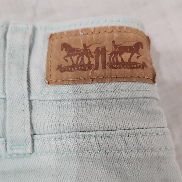 Women's Light Blue Denim Shorts - Picture 3 of 4